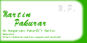 martin pakurar business card